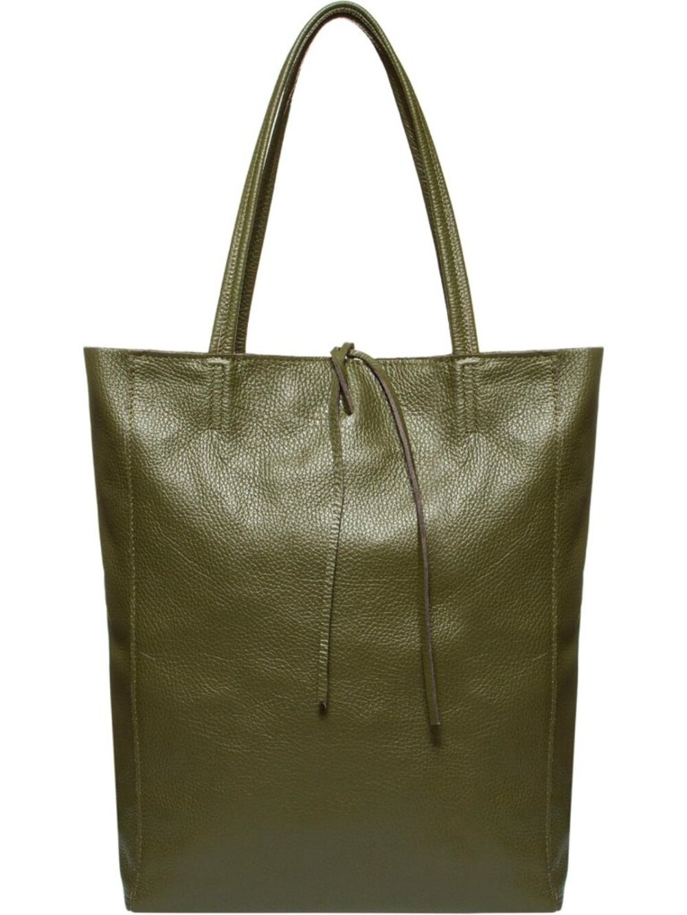 Stylish Olive Green Slouchy Tote Bag - Genuine Italian Leather, Large Purse for